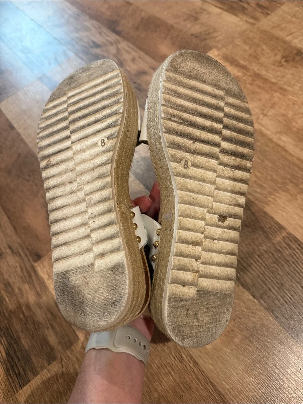 Women’s White Platform Espadrille Sandals - Size 8